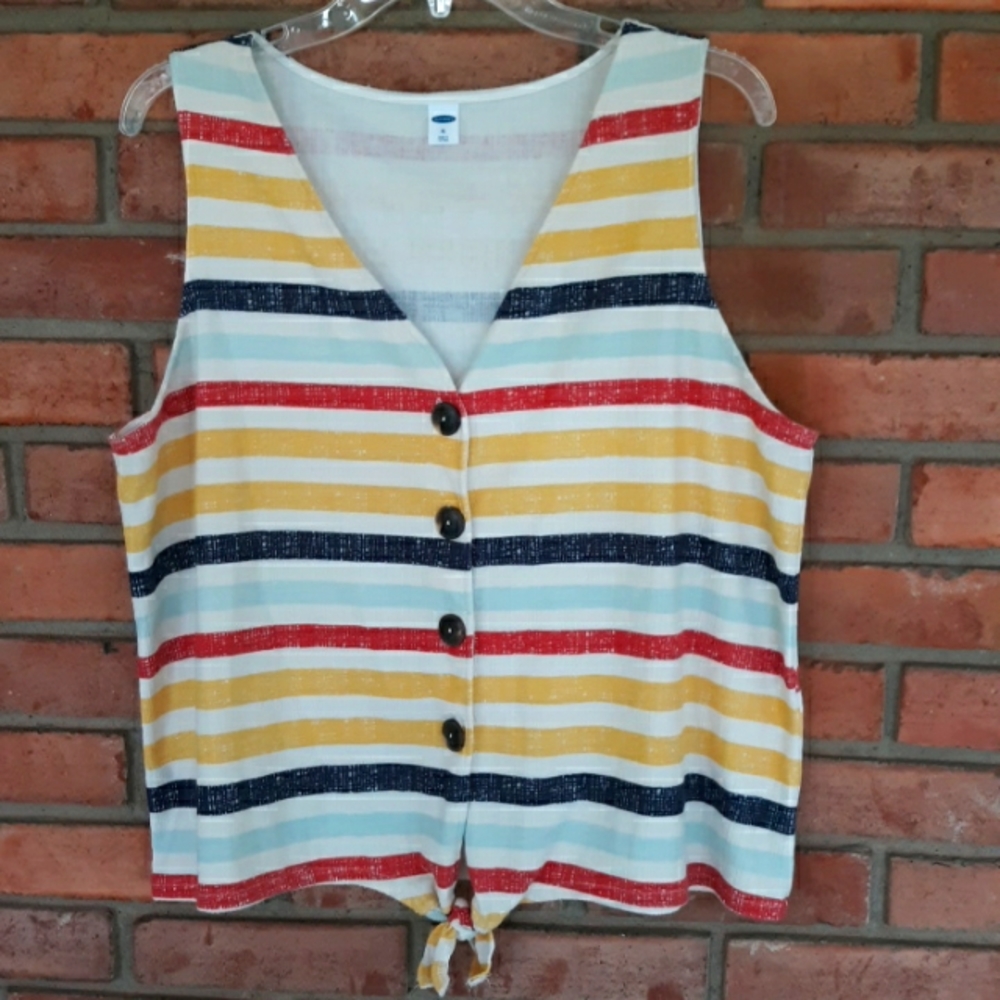 Old Navy cream striped tank xl